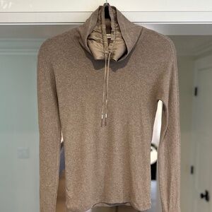 Rivamonti heathered beige dual-neck turtleneck sweater - Size L.